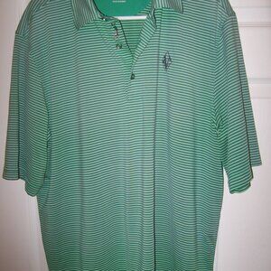 Bobby Jones X-H20 Golf Polo Shirt Men's Large Green Striped